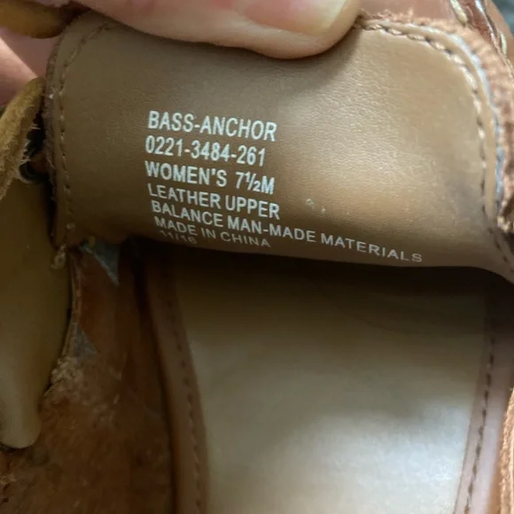 G.H. Bass & Co. Anchor Leather Boater Size 7.5 Original Box - Picture 11 of 11